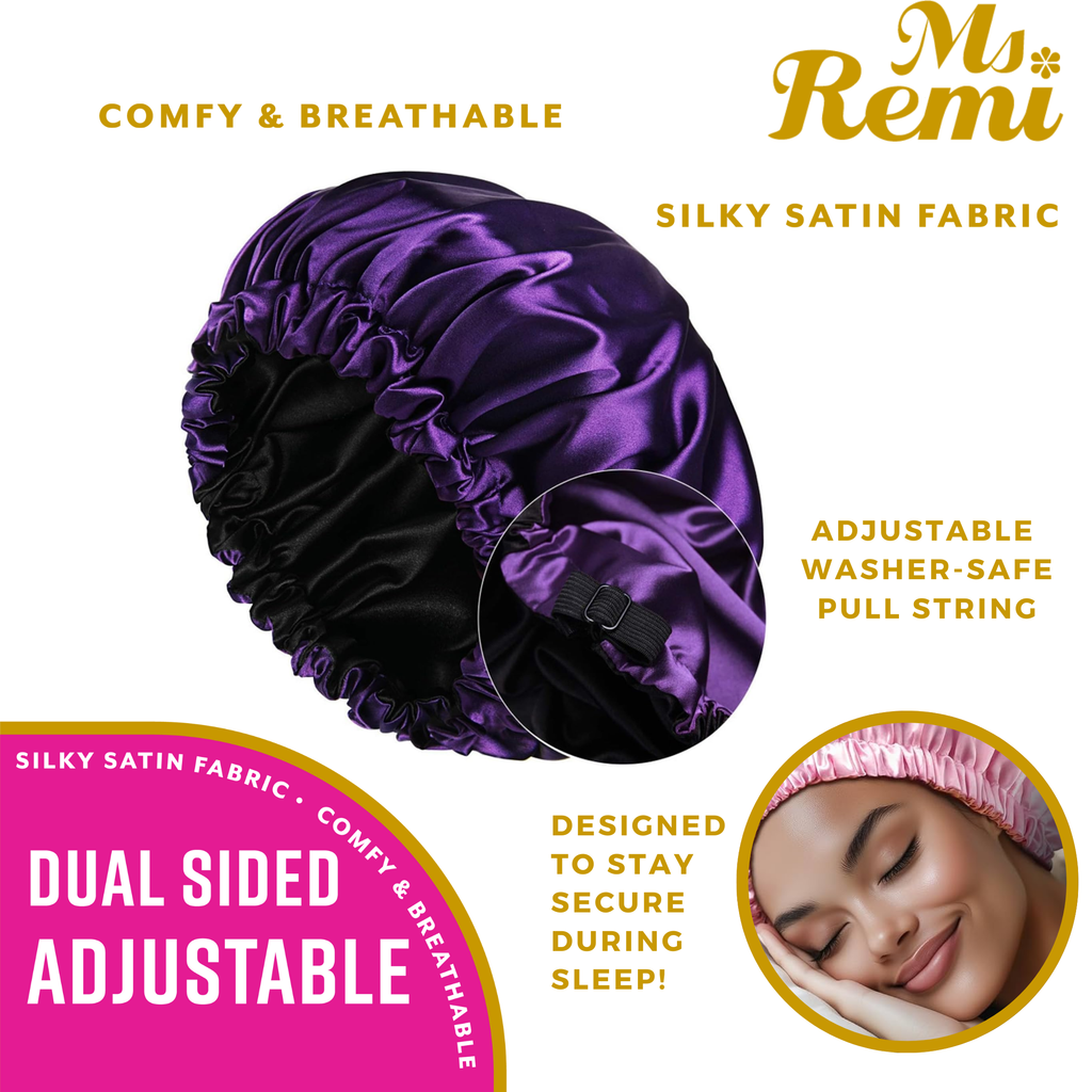 Ms. Remi Adjustable Dual-Sided Silky Satin Braid Bonnet Asst