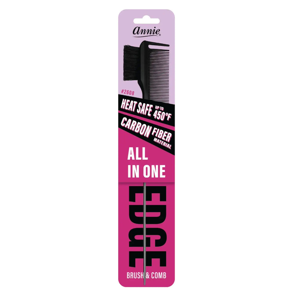 Annie All In One Edge Brush Natural Boar Bristle Black