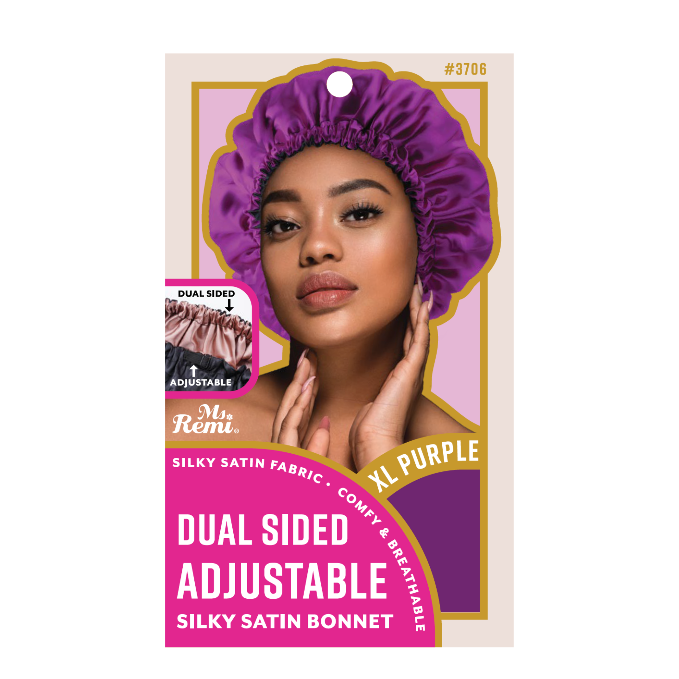 Ms. Remi Adjustable Dual-Sided Silky Satin Braid Bonnet Asst